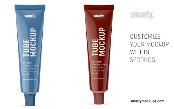 Glossy Toothpaste Tube Mockup