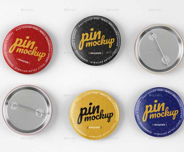 Glossy Button Pin Mockups