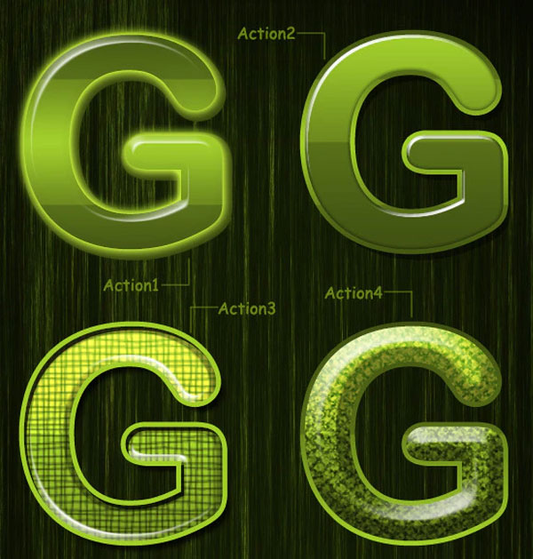 Glossy Green Photoshop Actions