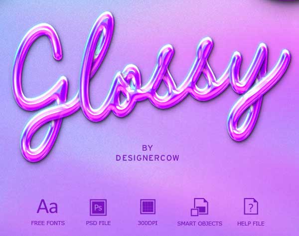 Glossy Holographic Text & Logo Effects