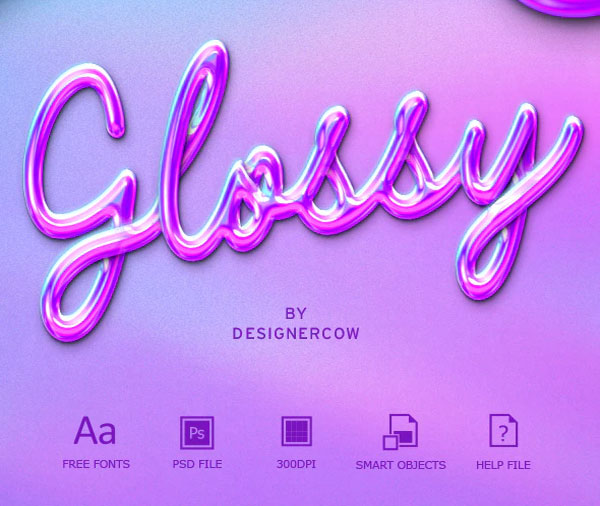 Glossy Holographic Text & Logo Effects