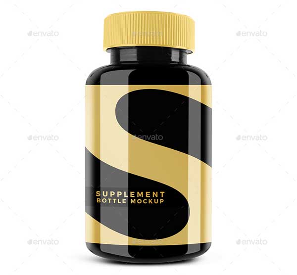 Glossy Supplement Pills Bottle Mockup