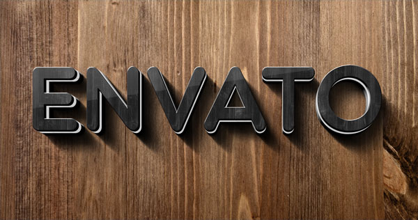 Glossy Wood 3D PSD Text Style