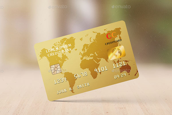 Gold Credit Card Mockup