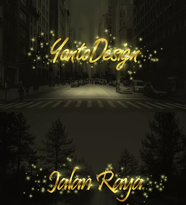 Gold Sparkling Text Effect Action