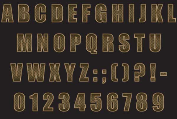 Golden Metal Factory Inspired Free Vector Font