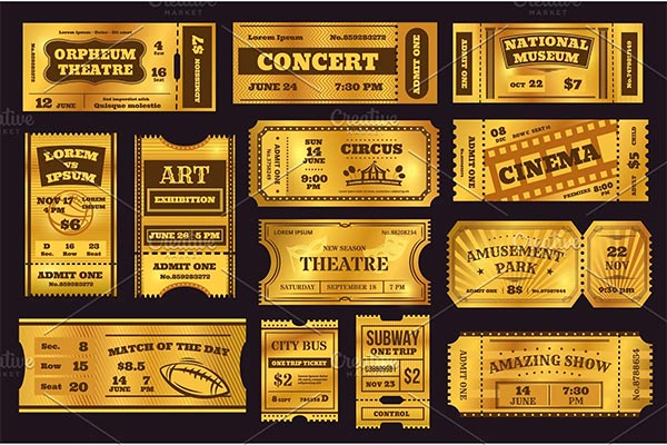 Tickets Old Vintage Coupon Invitation Template