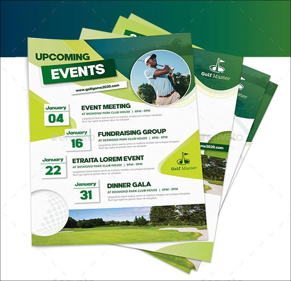 Golf Events Calendar Flyers