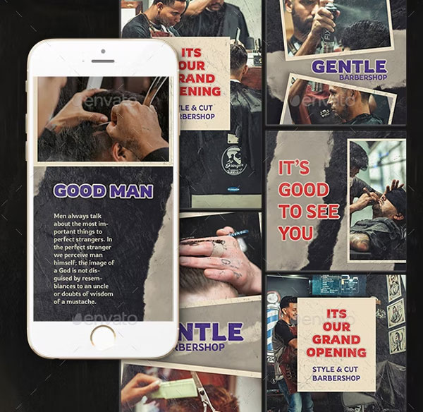 Good Man Barbershop Instagram Templates