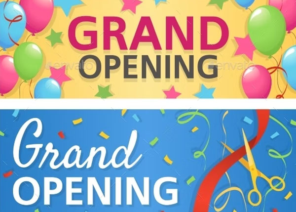 Grand Opening Banners Vector Template