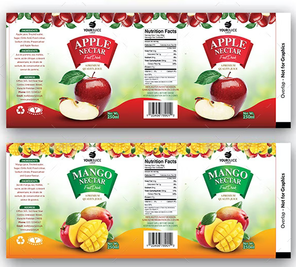 Green Apple Juice Bottle Label Templates