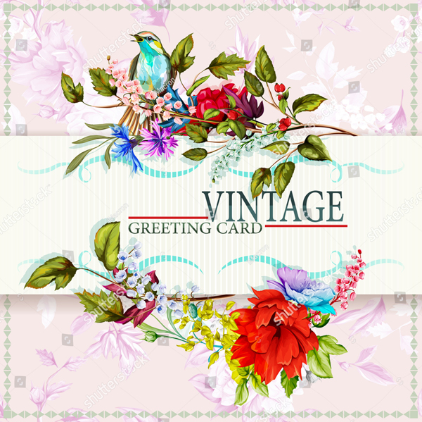 Greeting Vintage Card Template