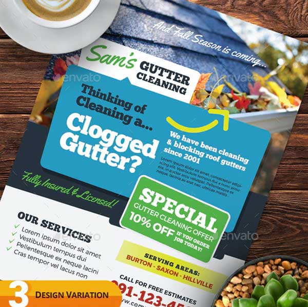 Gutter Cleaning Flyer Templates – Free & Premium PSD, Ai, Word ( Doc ), InDesign Formats Download