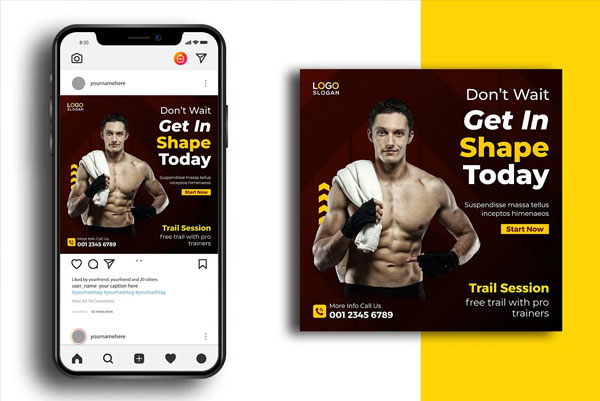 Gym Instagram Post Templates