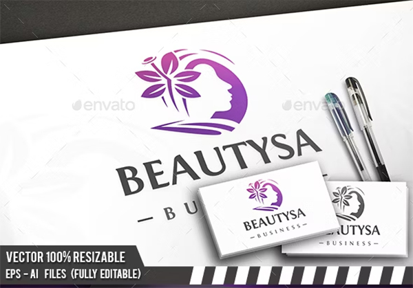Hair Salon Logo PSD Template