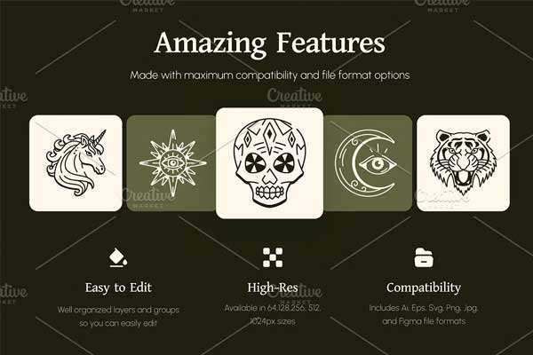 Hand Drawn Tattoos Art Mockup