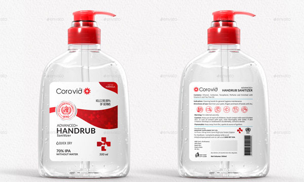 Hand Sanitizer Packaging Bottle Mockup