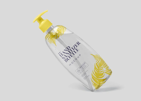 Hand Sanitizer Pump Bottle Mockup PSD