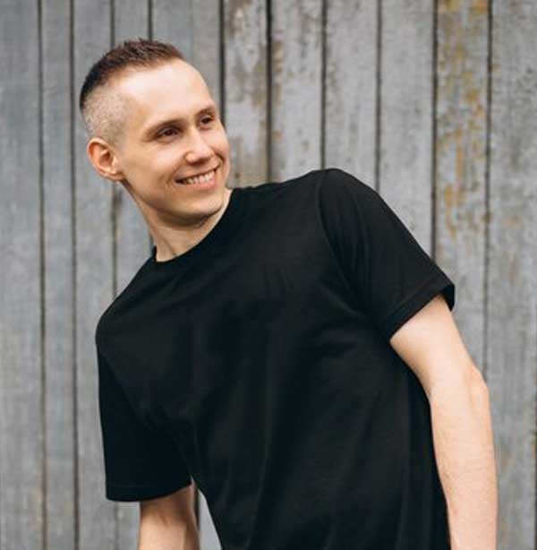 Handsome Man Black Tshirt Mockup Free