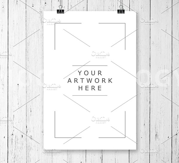Hanging Paper Clips Mockup