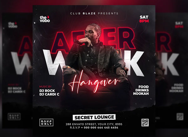 Hangover Club Instagram Banner Templates