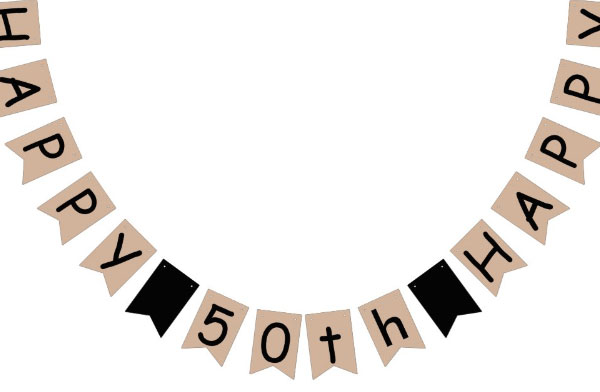 Happy 50th Birthday Bunting Flags