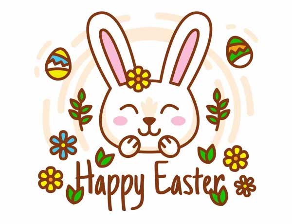 Happy Easter Bunny Badge