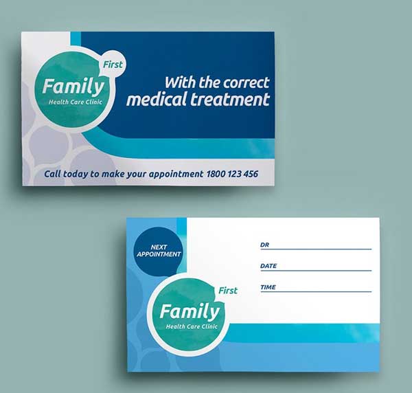 Healthcare Clinic Appointment Card Templates