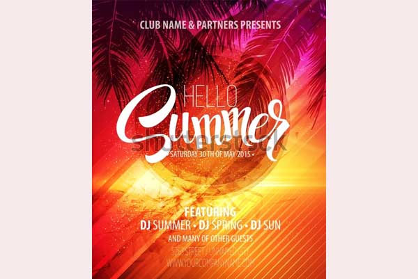 Hello Summer Beach Party Flyer