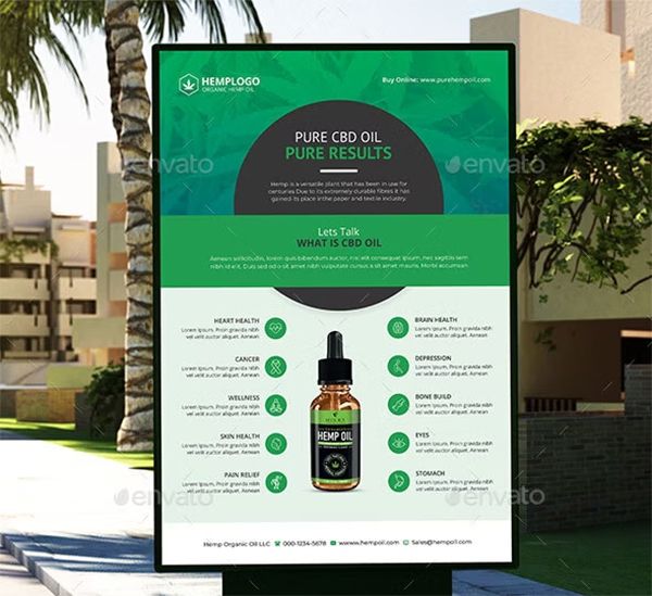 Hemp Product PSD Poster Template