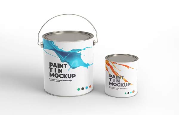 High - Quality Paint Tin Mockup