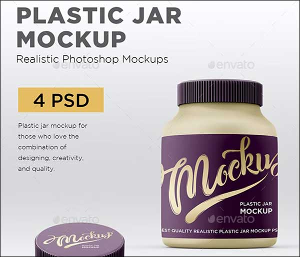 High-Quality Realistic Plastic Jar Mockup