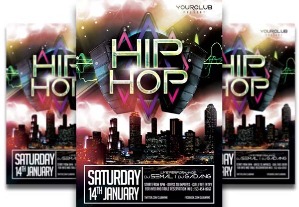 Hip Hop Flyer Editable Template