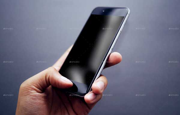 Holding Phone Device Mobile App MockUp