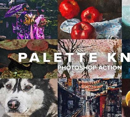 Hologram Palette Knife Photoshop Action Templates