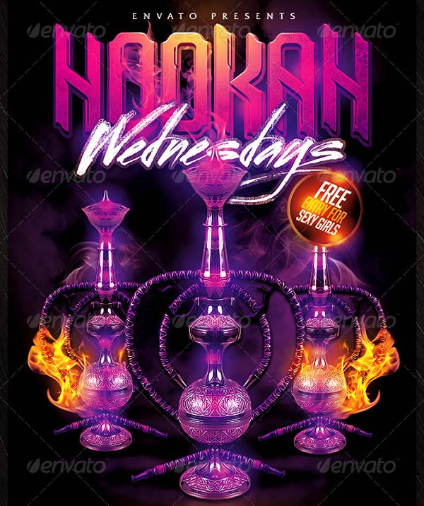 Hookah Flavors Flyer Editable Template