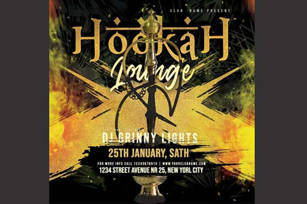 Hookah Lounge Flyer Editable Design Template