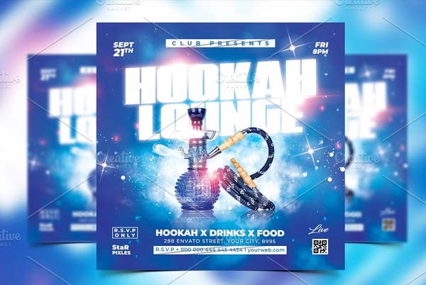 Hookah Lounge Party Flyer Design