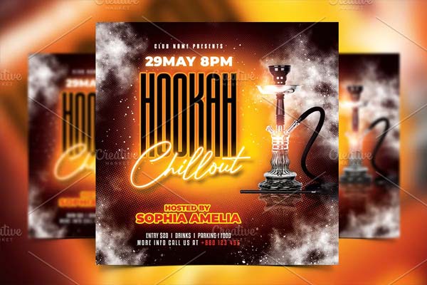 Hookah Nights Flyer Printable Template