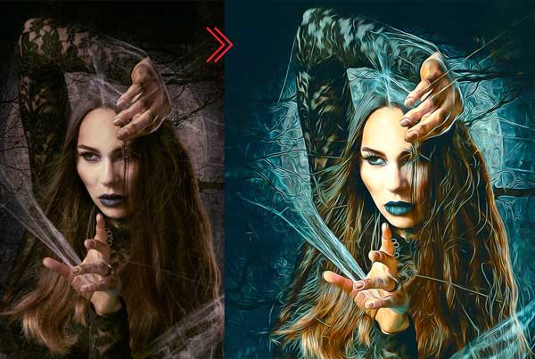 Horror Oil Painting PS Action