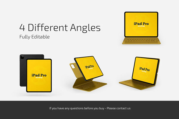 IPad Pro keyboard Mockup Set
