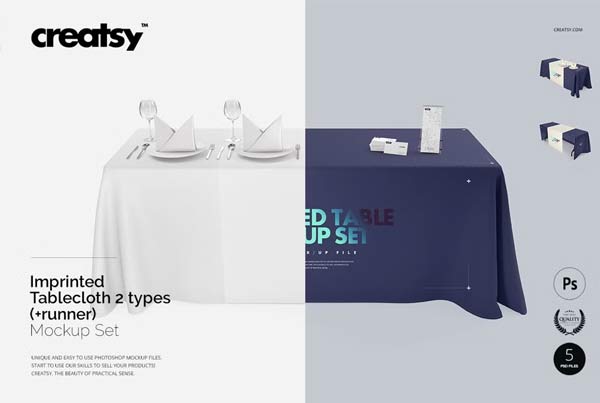 Imprinted Best Tablecloth Mockups Set