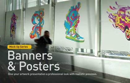 Indoor Poster Mock-Up Template