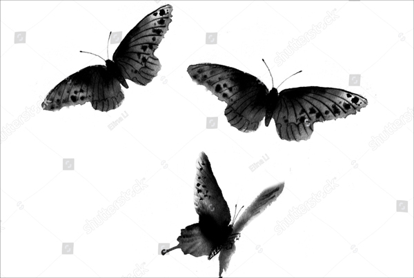 Ink Painting Butterfly Brushes