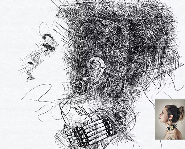 Ink Pen Sketch Photoshop Action