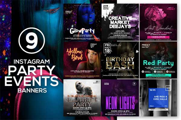 Instagram Party Events Banners