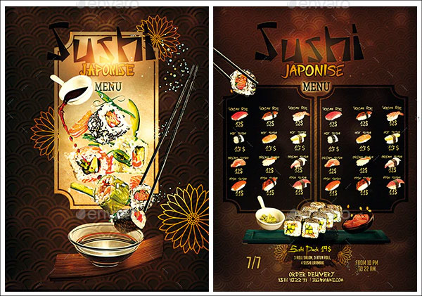 Sushi Restaurant Rollup Signage Banner Template