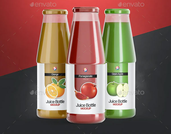 Juice Glass Bottle Mockup
