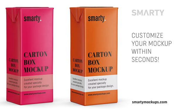 Juice Carton Box Editable Mockup Template