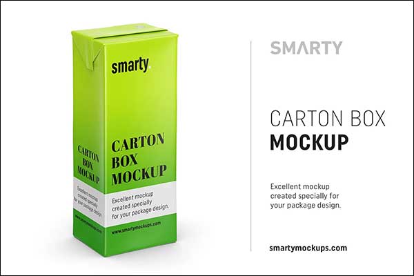 Juice Carton Box PSD Mockup
